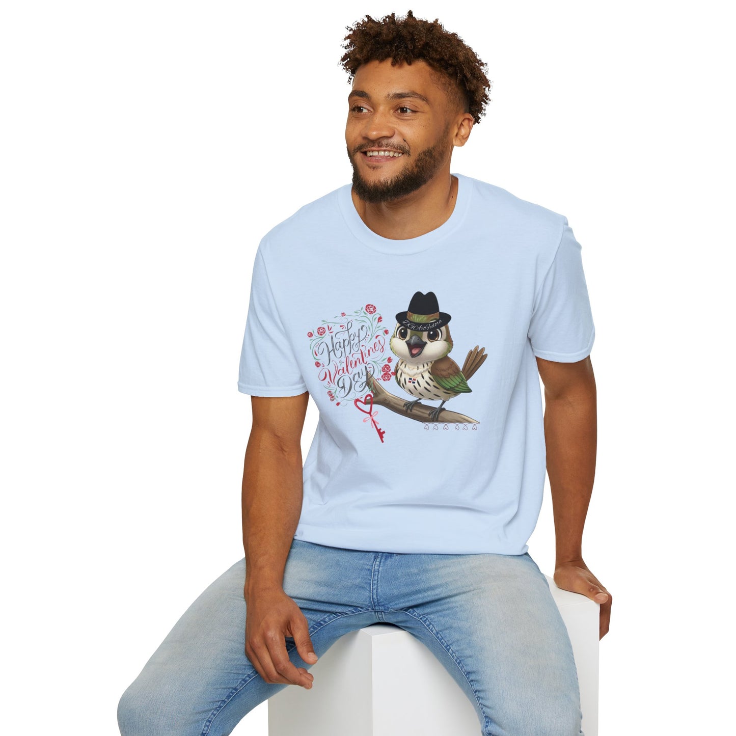 Unisex Softstyle T-Shirt Happy Valentine’s Day with Cigüita