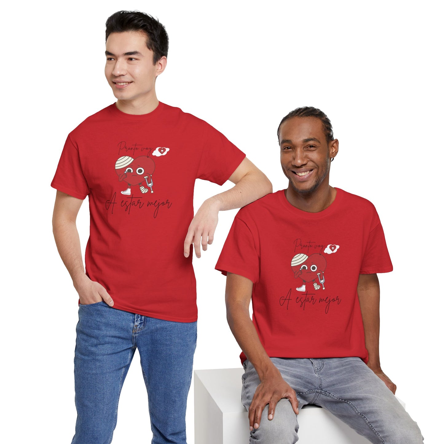 Unisex Heavy Cotton Tee pronto voy a estar bien (I'll be better soon)