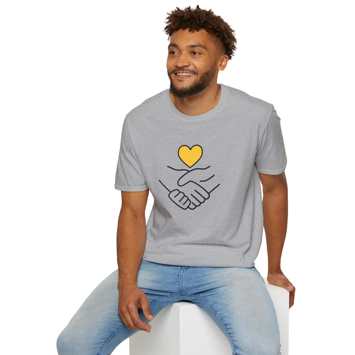 Unisex Softstyle T-Shirt Clasped Hands with Heart
