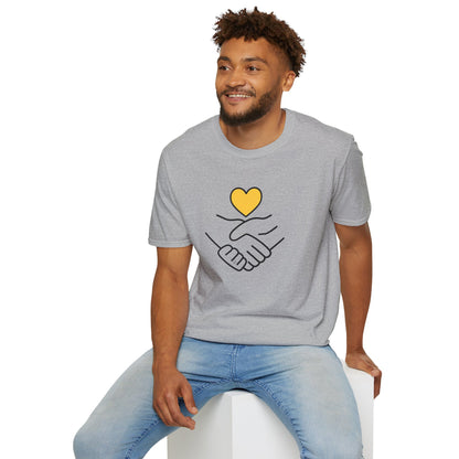 Unisex Softstyle T-Shirt Clasped Hands with Heart