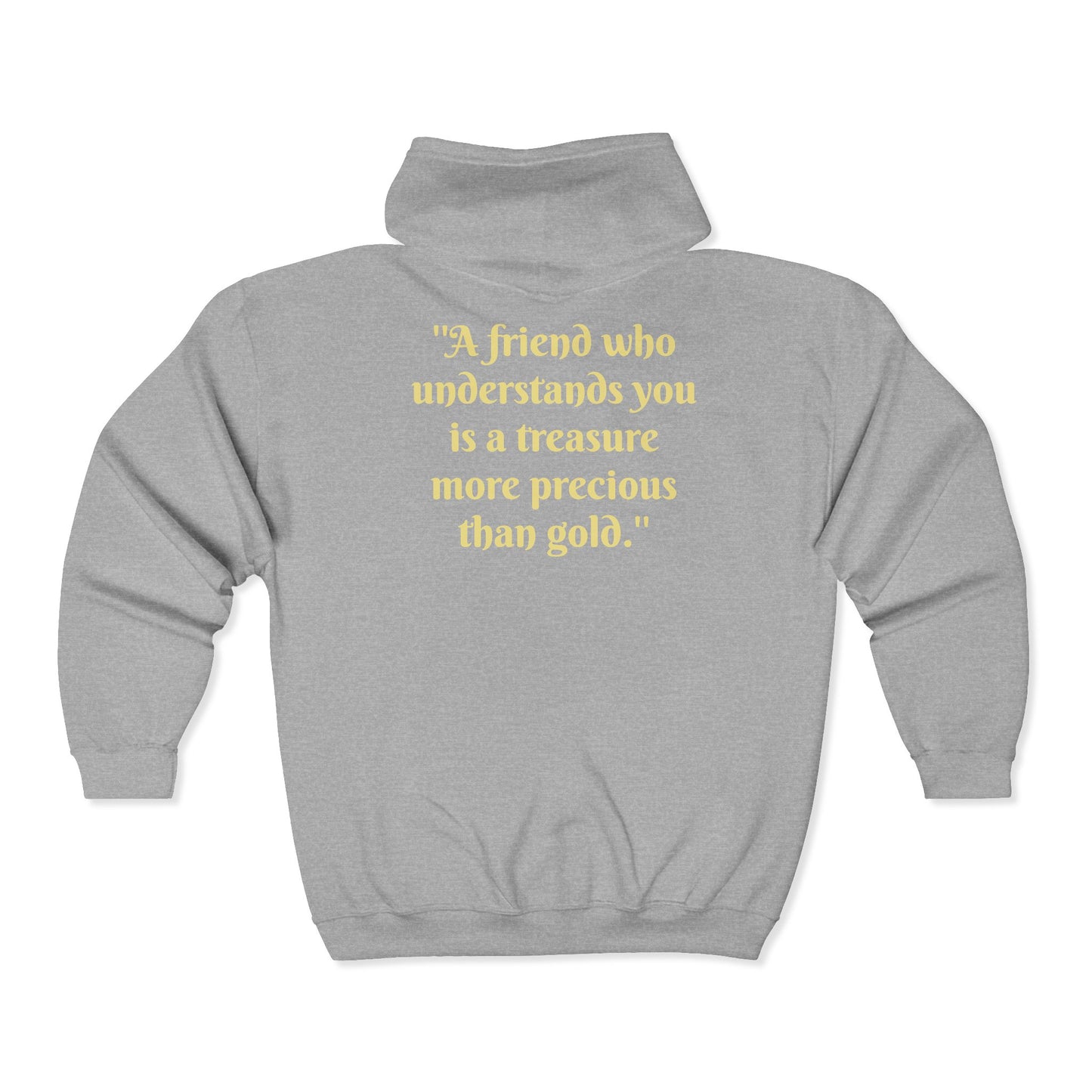 Unisex Heavy Blend Full Zip Hooded Sweatshirt Hand Shake and Friendship Quote