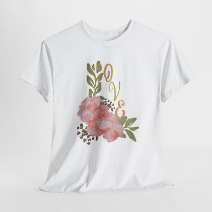 Floral “Love” Design - Unisex Heavy Cotton Tee