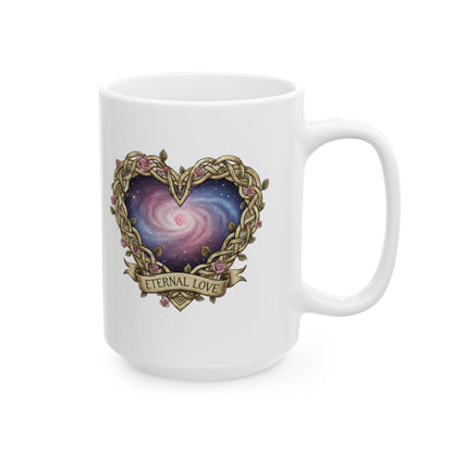 Ceramic Mug, (11oz, 15oz) Infinity Heart on Both Sides