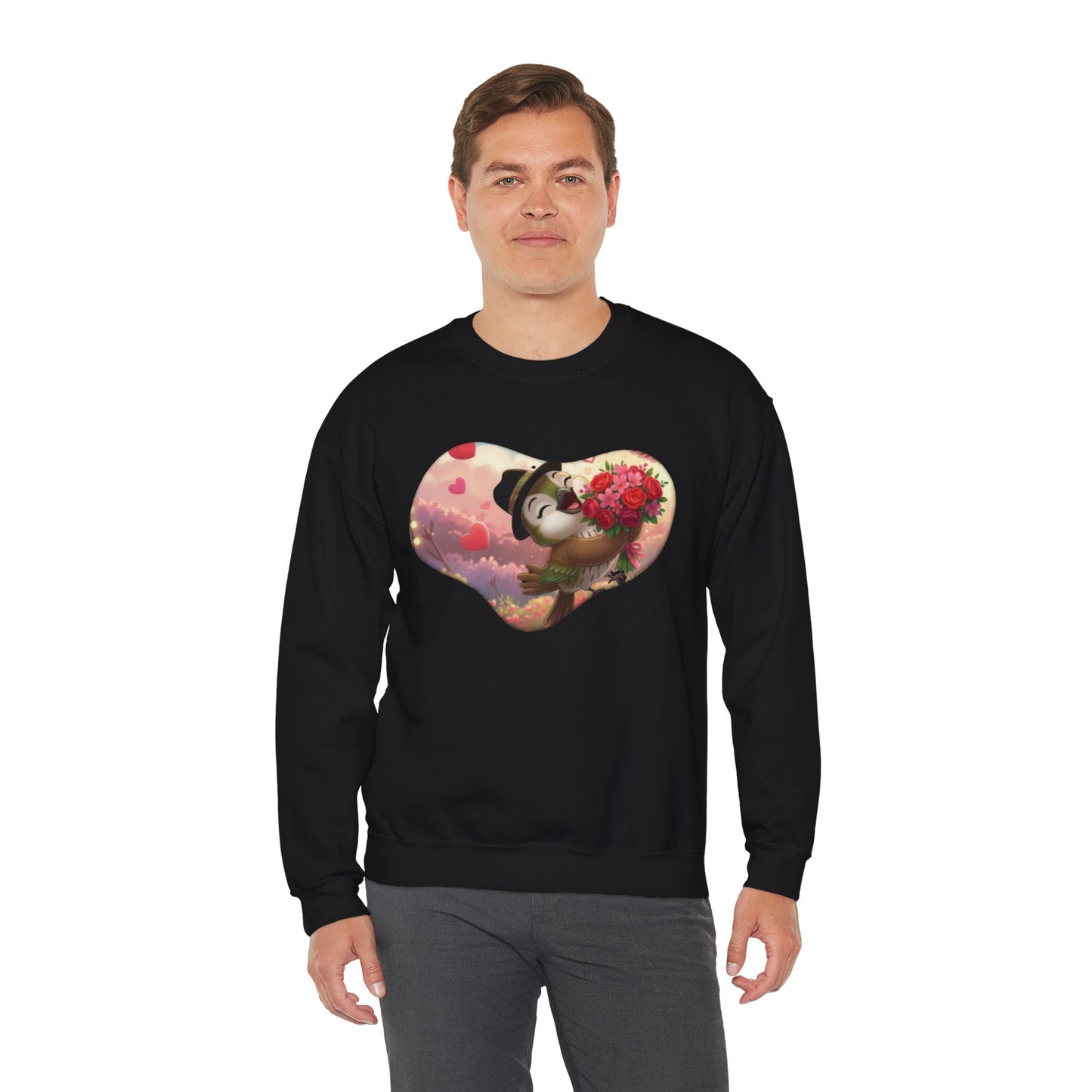 Unisex Heavy Blend Crewneck Sweatshirt San Valentin heart with ciguita.