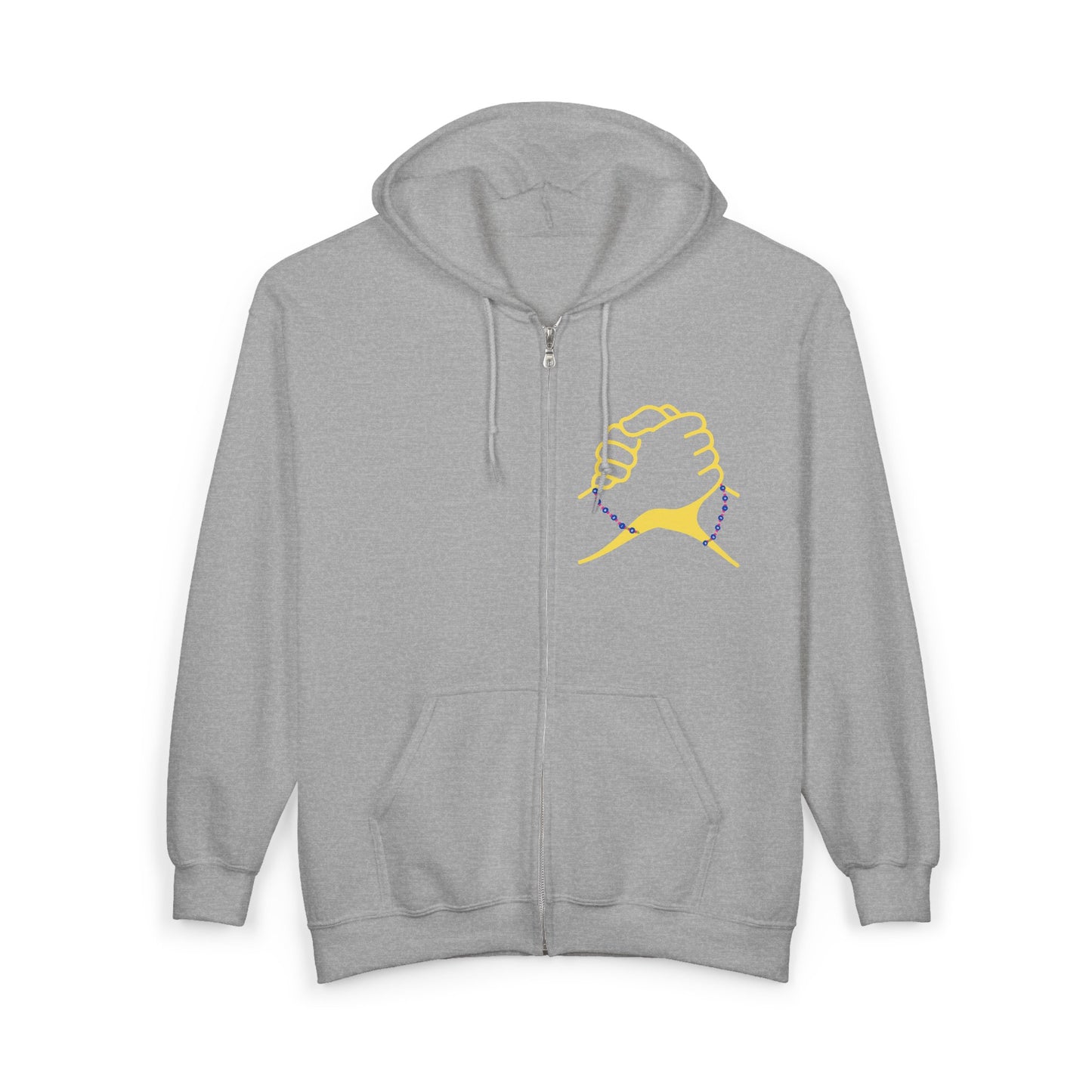 Unisex Heavy Blend Full Zip Hooded Sweatshirt Hand Shake and Friendship Quote