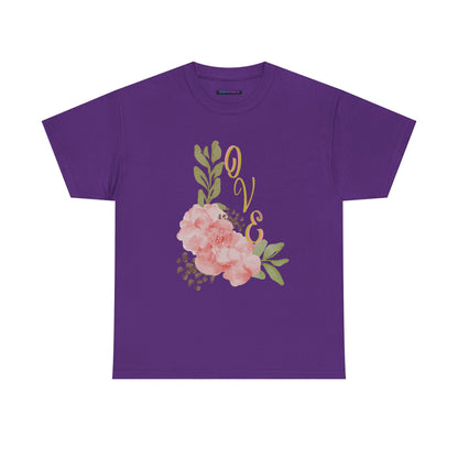 Floral “Love” Design - Unisex Heavy Cotton Tee