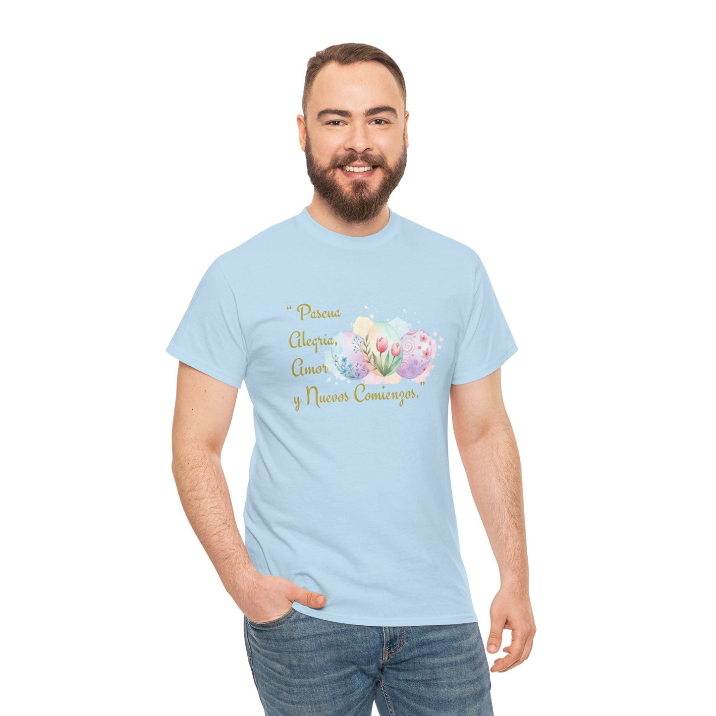 Unisex Heavy Cotton Tee - Easter, Joy, Love, & New Beginnings (Spanish Version)