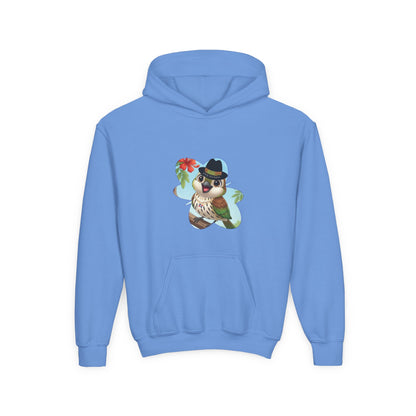 Youth Heavy Blend Hooded Sweatshirt Cigüita the Palmchat