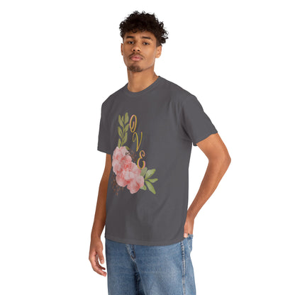 Floral “Love” Design - Unisex Heavy Cotton Tee