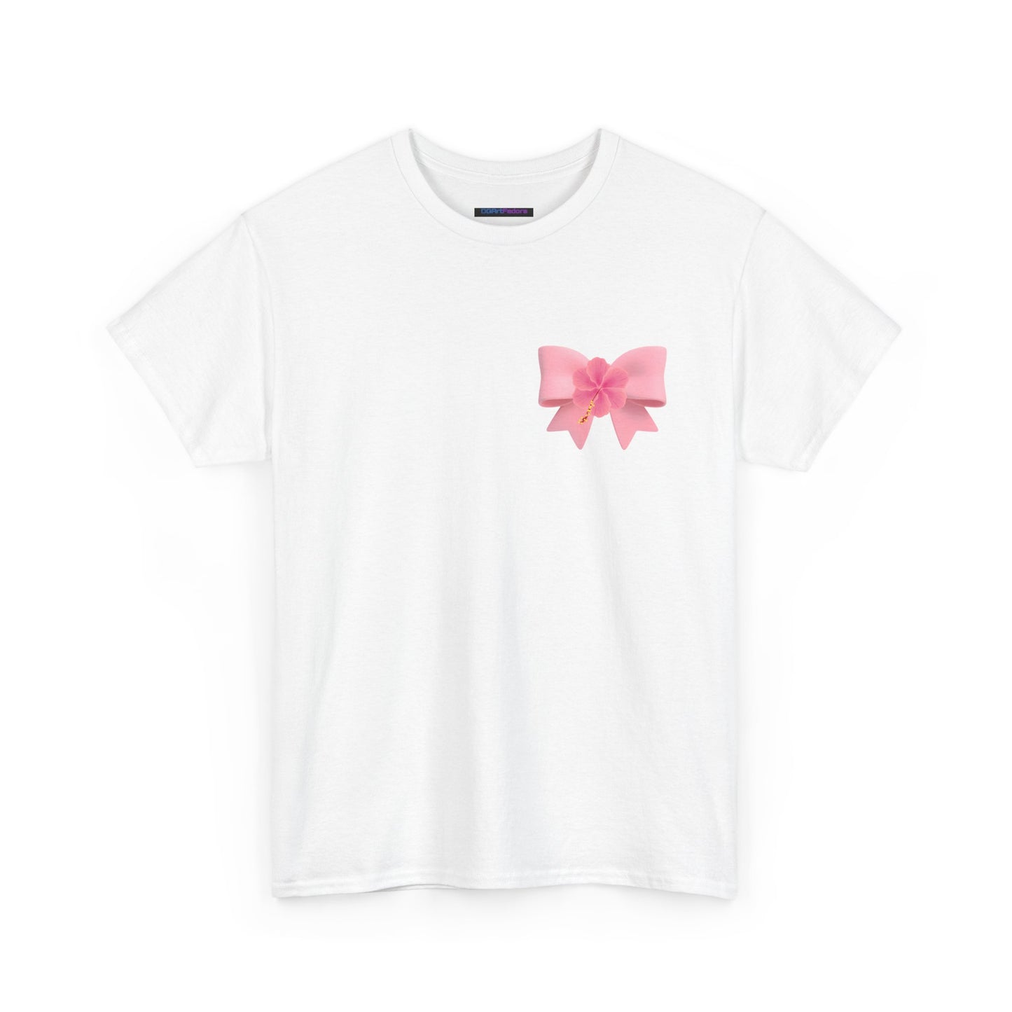 Cute Pink Bow with Flower Accent - Heavy Cotton Tee