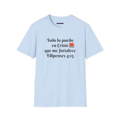 Unisex Softstyle T-Shirt - Filipenses 4:13 - Todo lo puedo en Cristo que me fortalece