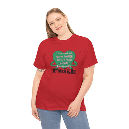 Unisex Heavy Cotton Tee - Fe (Faith), Colosenses 3:14