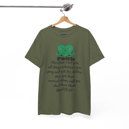 Unisex Heavy Cotton Tee - Faith Mark 11:24
