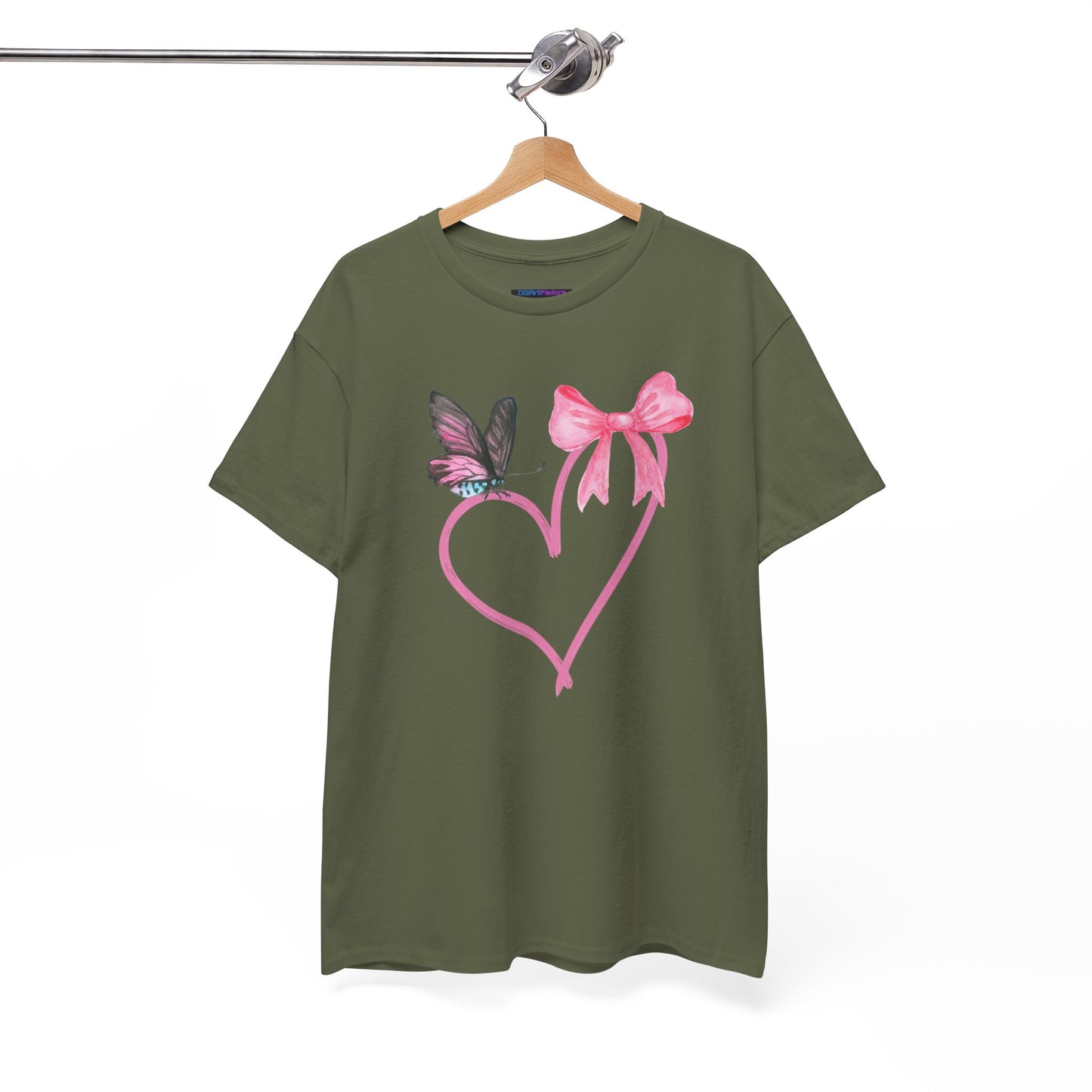Unisex Heavy Cotton Tee Heart & Butterfly