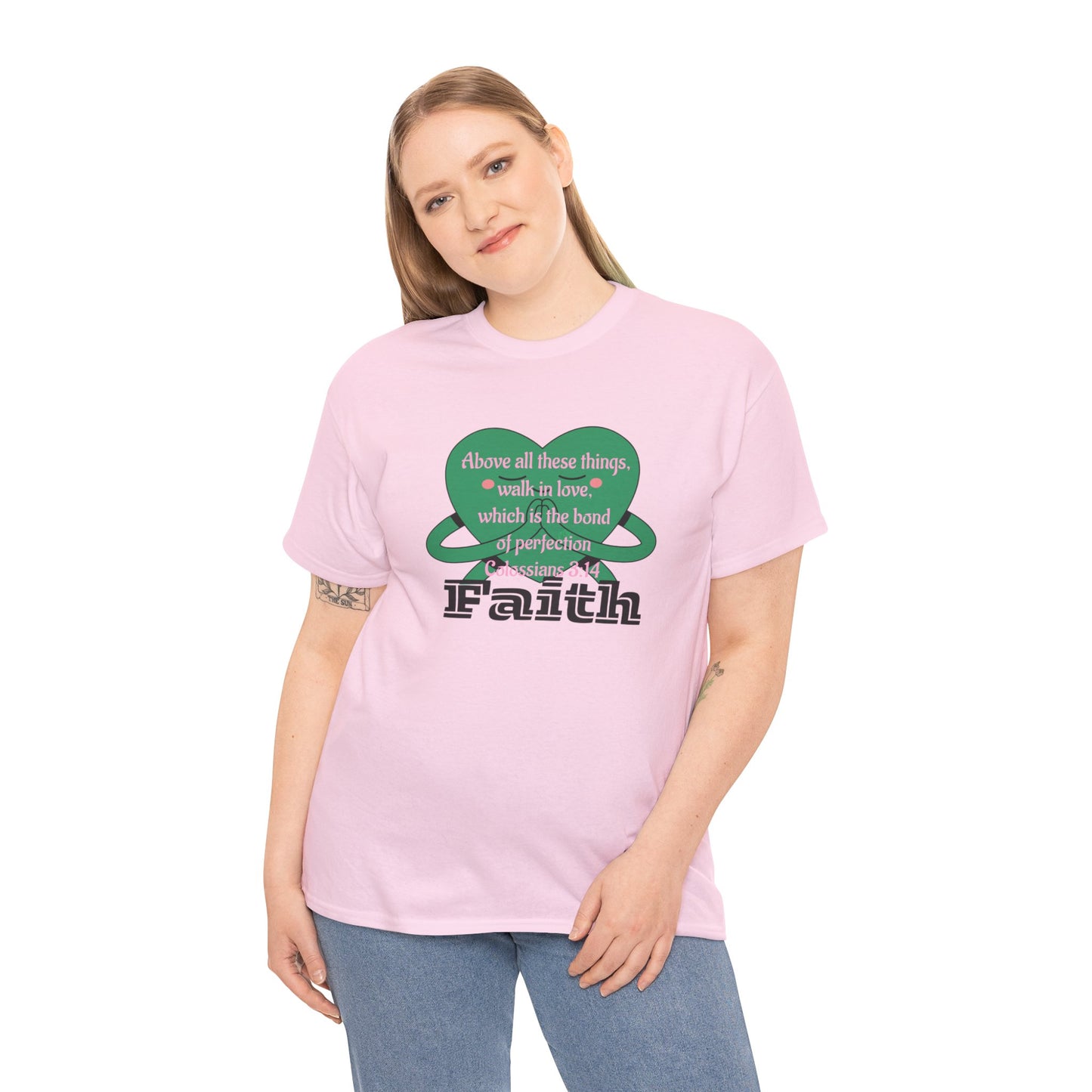 Unisex Heavy Cotton Tee -Faith, Colossians 3:14
