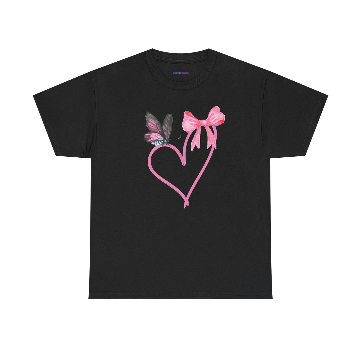Unisex Heavy Cotton Tee Heart & Butterfly