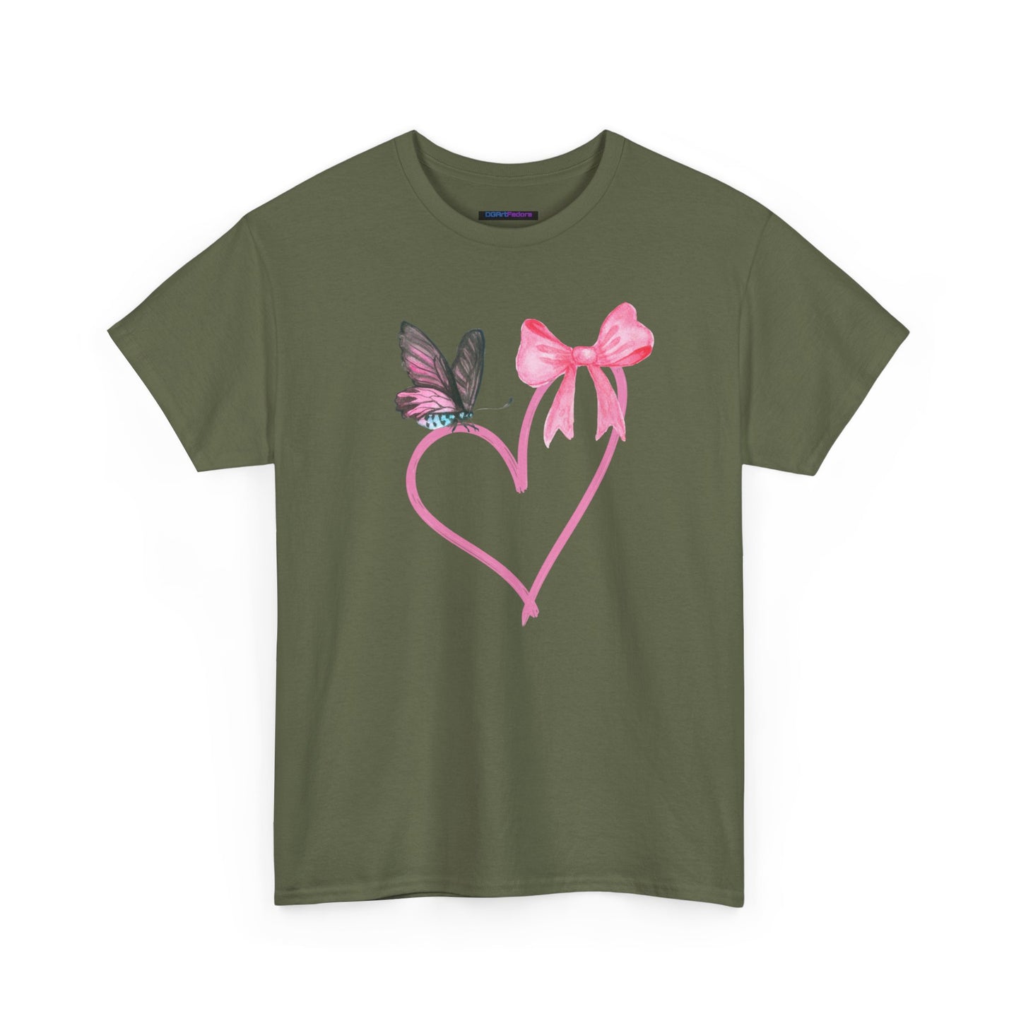 Unisex Heavy Cotton Tee Heart & Butterfly