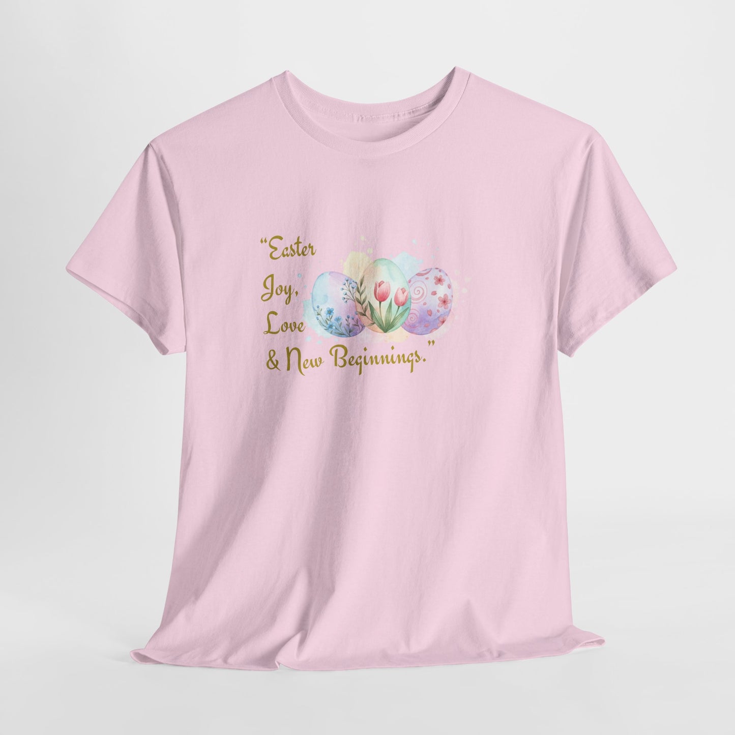 Unisex Heavy Cotton Tee - Easter, Joy, Love, & New Beginnings