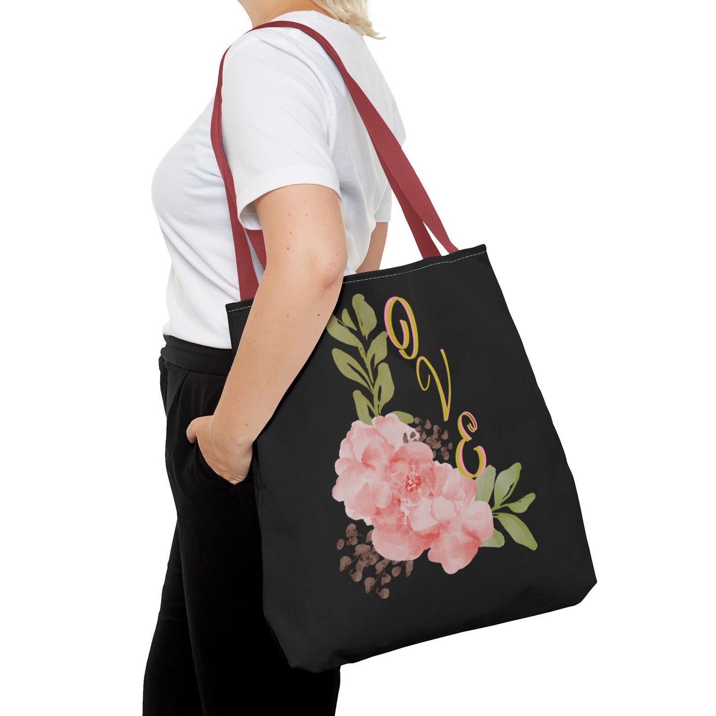 Floral “Love” Design - Tote Bag