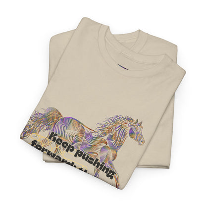 Unisex Heavy Cotton Tee Horse with a Quote Inspiring Success