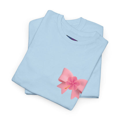 Cute Pink Bow with Flower Accent - Heavy Cotton Tee