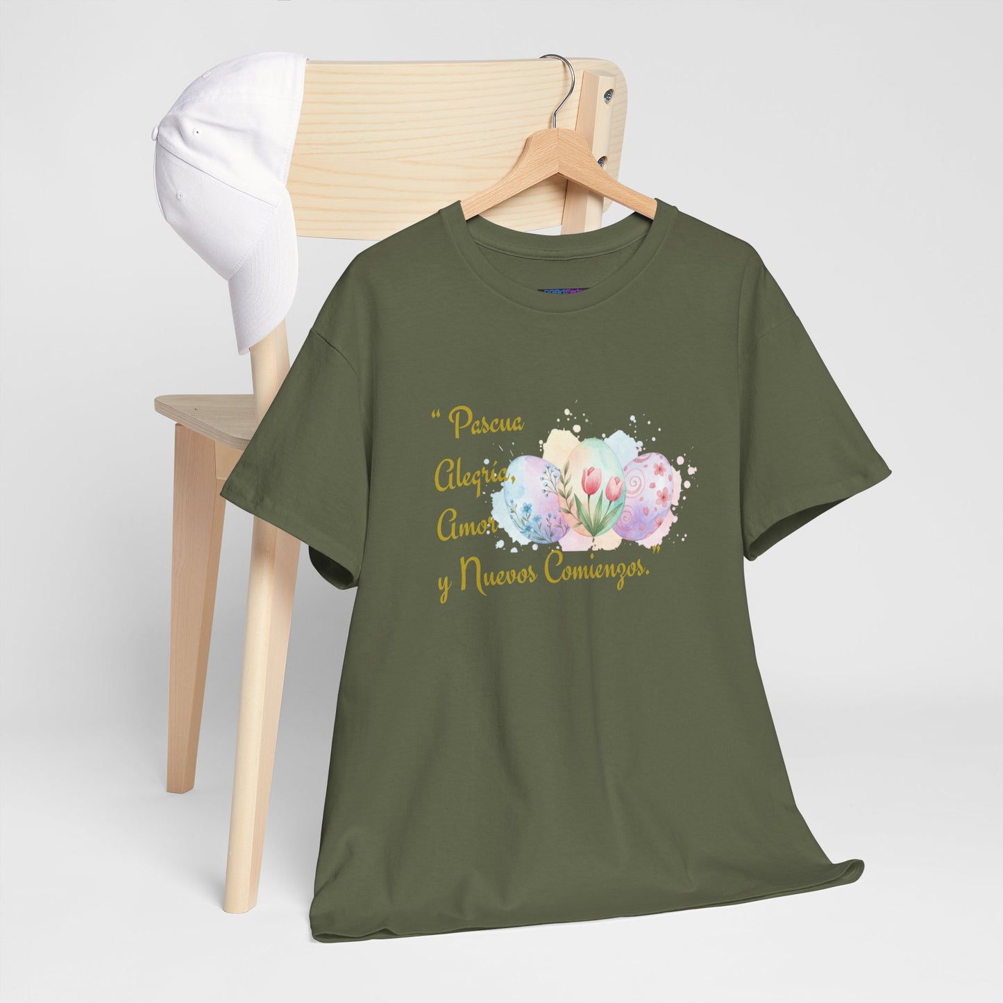 Unisex Heavy Cotton Tee - Easter, Joy, Love, & New Beginnings (Spanish Version)