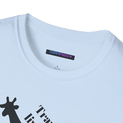 Unisex Softstyle T-Shirt Travel Light, Live Fully