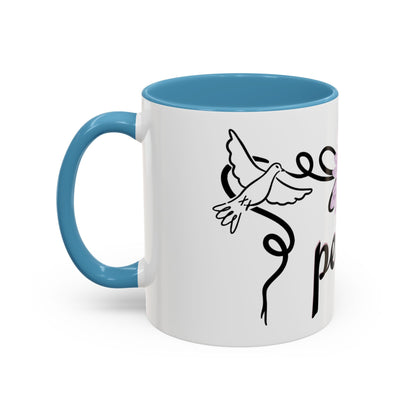 Accent Coffee Mug - Doves with Flower & Peace