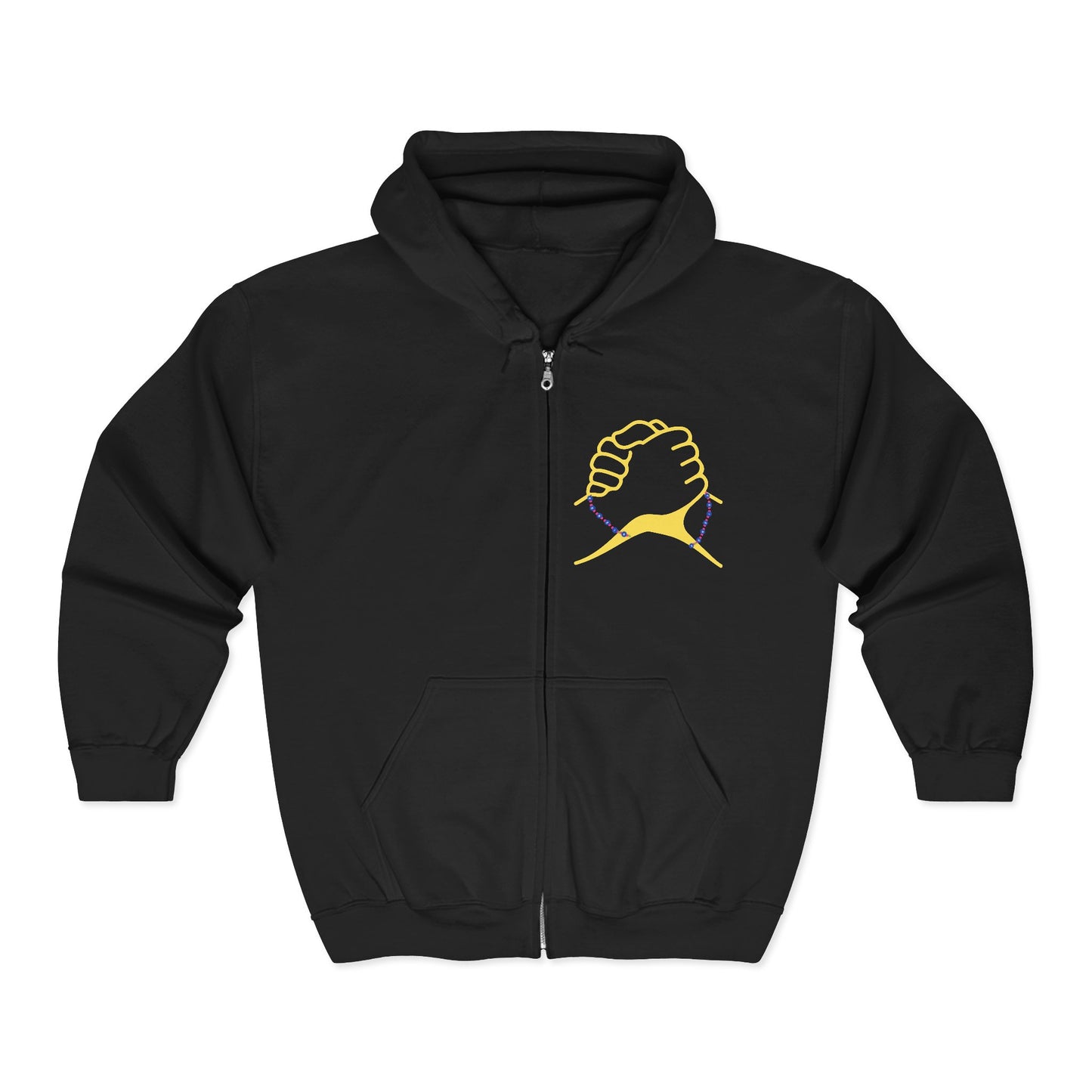 Unisex Heavy Blend Full Zip Hooded Sweatshirt Hand Shake and Friendship Quote
