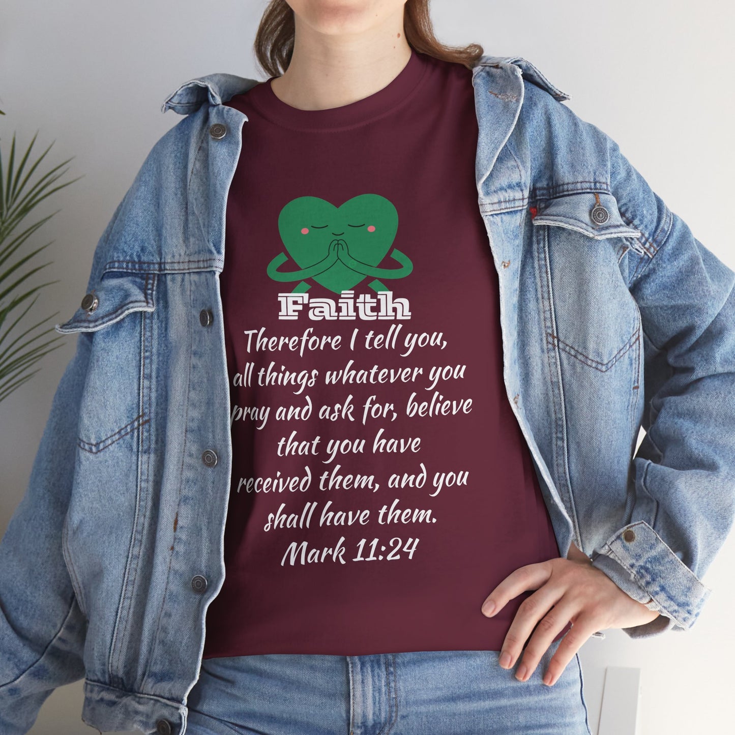 Unisex Heavy Cotton Tee - Faith Mark 11:24