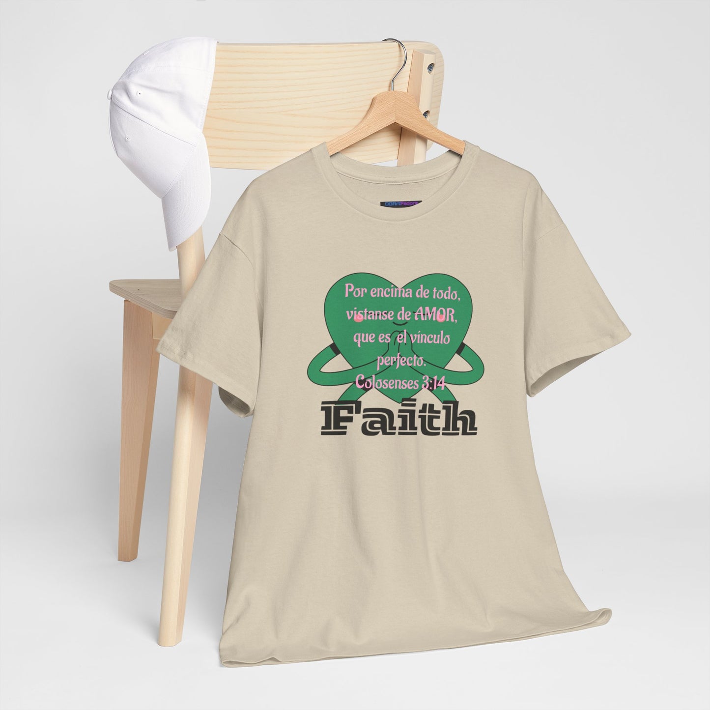 Unisex Heavy Cotton Tee - Fe (Faith), Colosenses 3:14