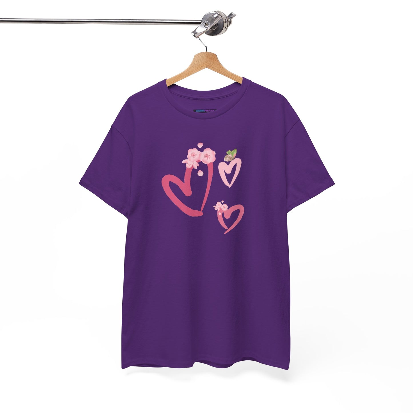 Unisex Heavy Cotton Tee Hearts Adorned