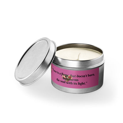 Love is a Flame Tin Candle
