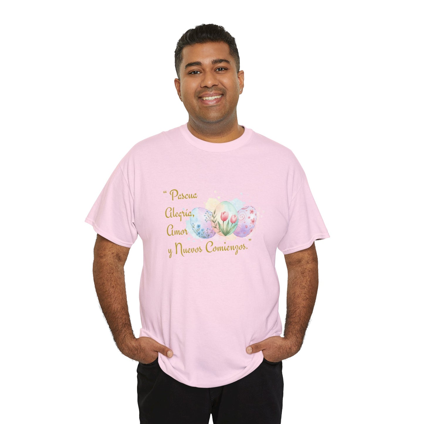Unisex Heavy Cotton Tee - Easter, Joy, Love, & New Beginnings (Spanish Version)
