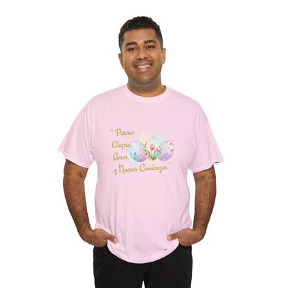 Unisex Heavy Cotton Tee - Easter, Joy, Love, & New Beginnings (Spanish Version)