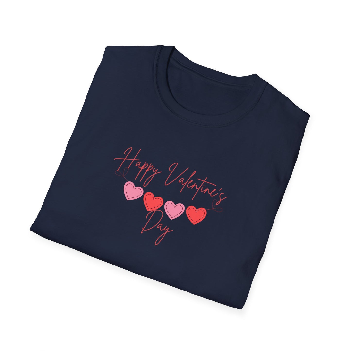 Unisex Softstyle T-Shirt Happy Valentine's Day Four Hearts