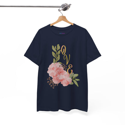 Floral “Love” Design - Unisex Heavy Cotton Tee