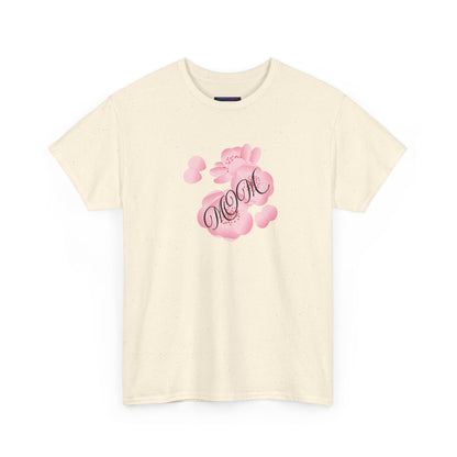 Stylish Mom Lettering with Pink Flowers - Heavy Cotton Tee