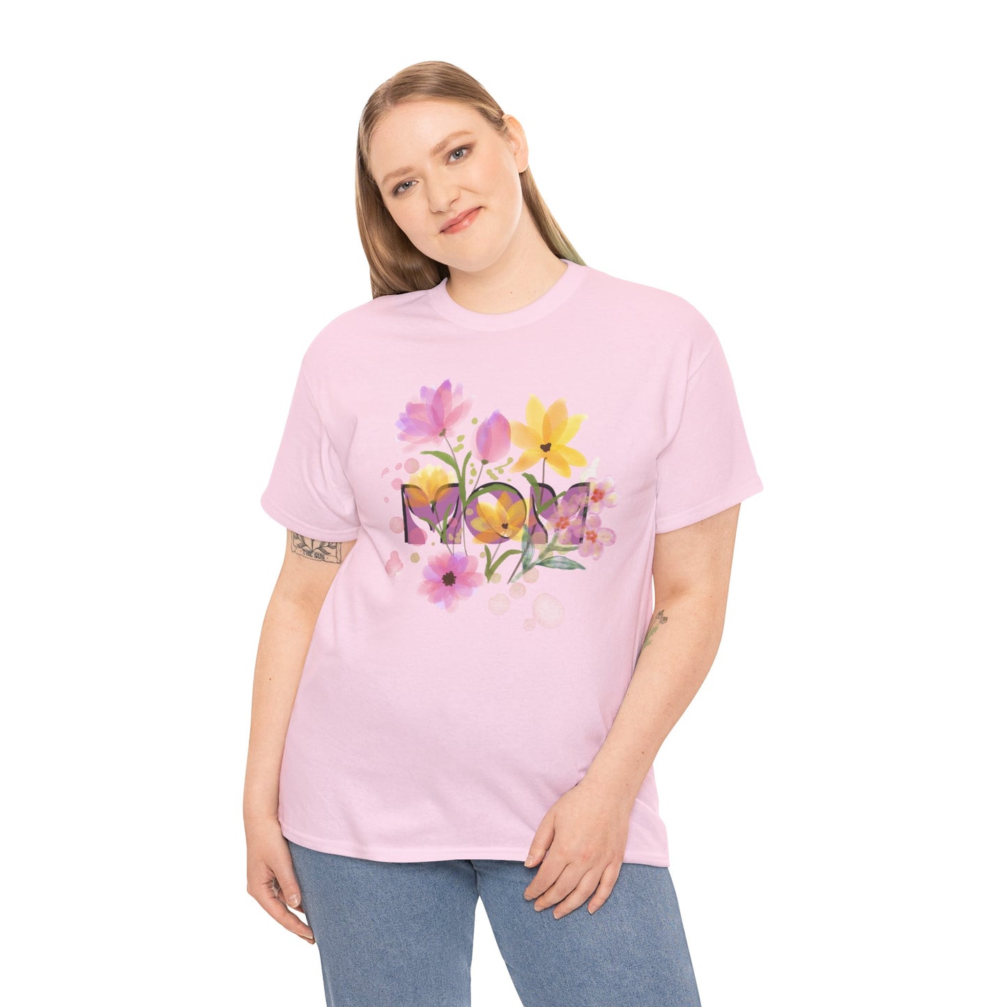 Soft Floral Mom Tribute Design - Heavy Cotton Tee