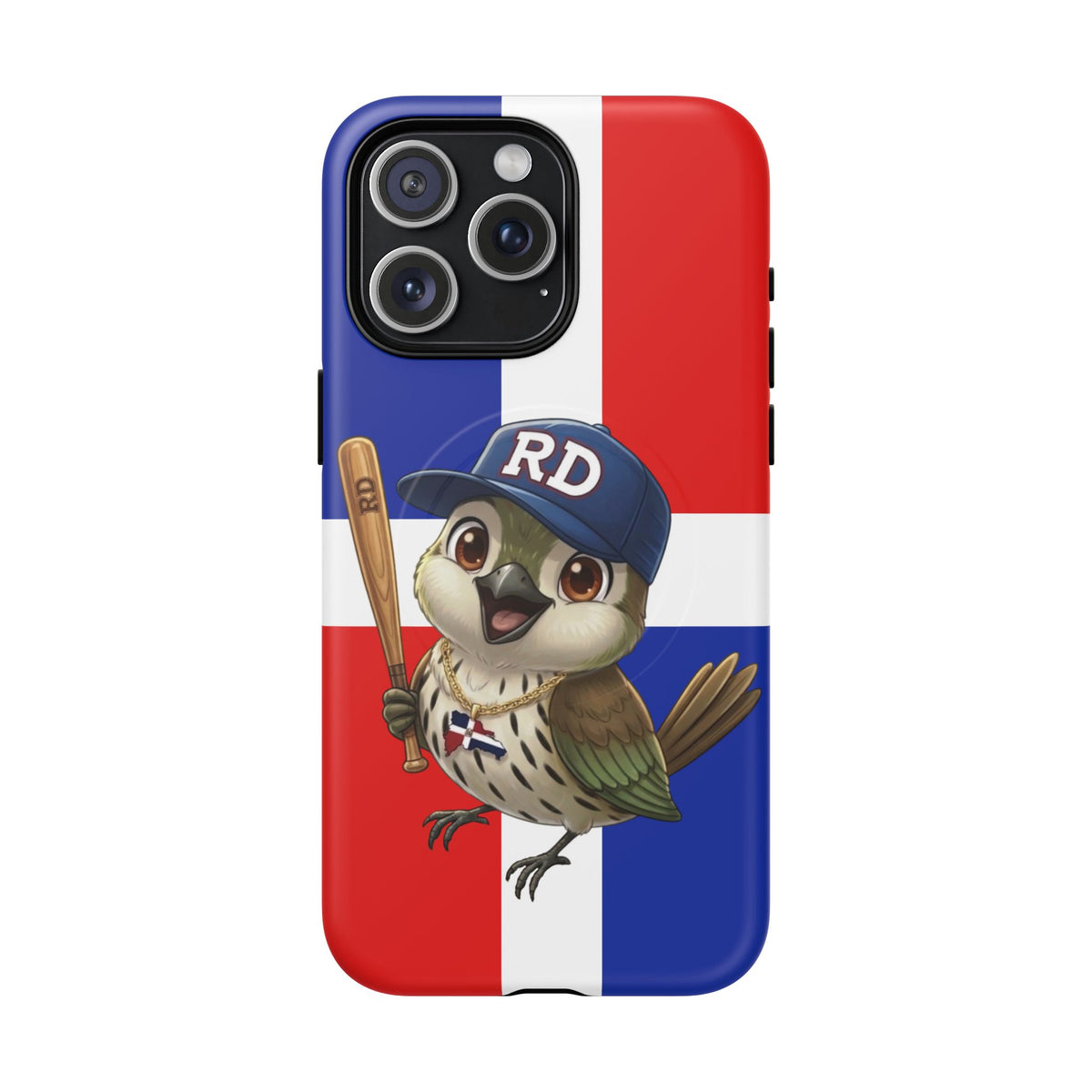 Dominican flag with Cigüa ready for baseball Tough Magnetic Iphone Cases