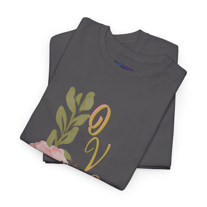 Floral “Love” Design - Unisex Heavy Cotton Tee