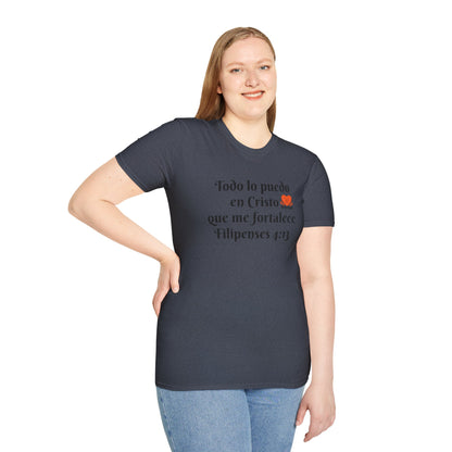 Unisex Softstyle T-Shirt - Filipenses 4:13 - Todo lo puedo en Cristo que me fortalece