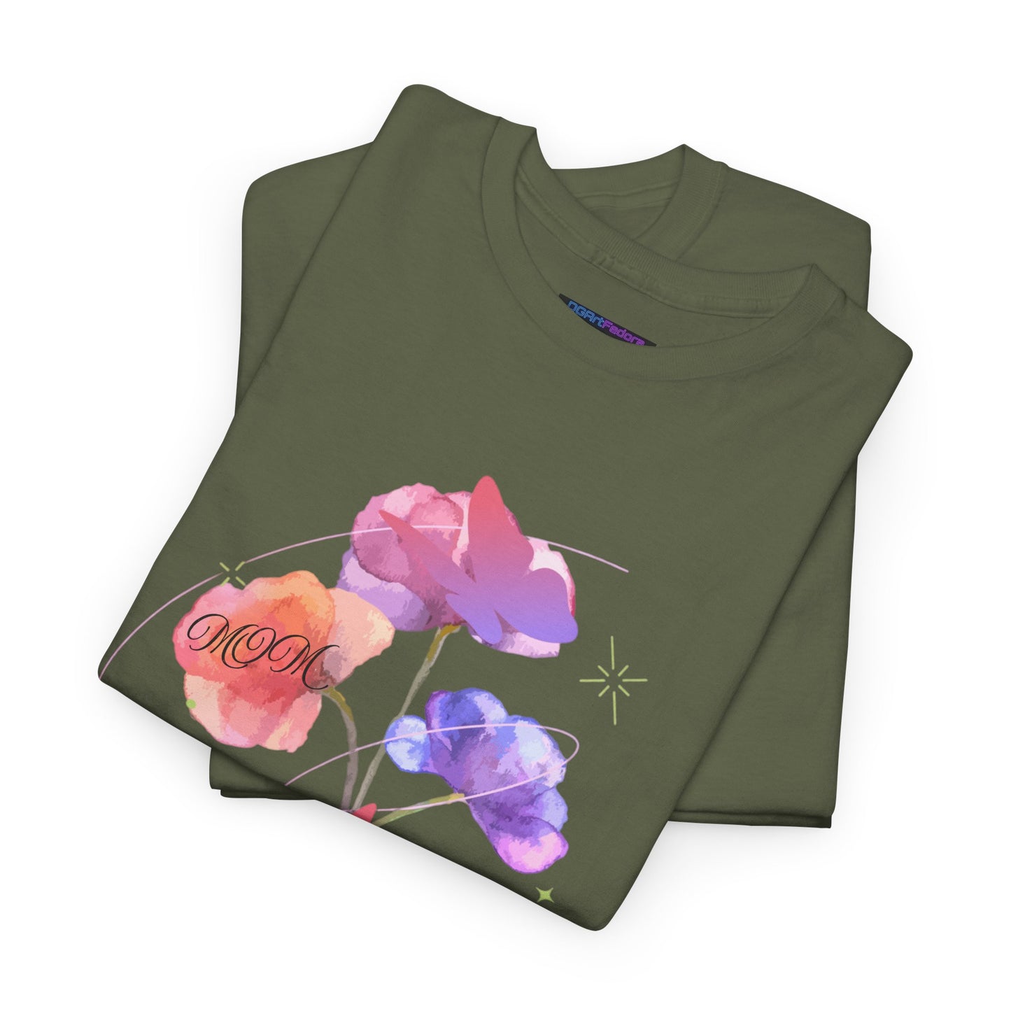Dreamy Watercolor Flowers & Butterfly - Heavy Cotton Tee