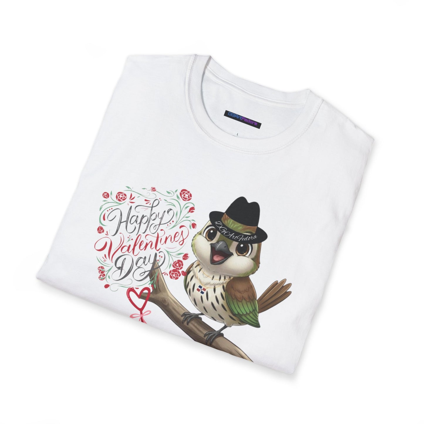 Unisex Softstyle T-Shirt Happy Valentine’s Day with Cigüita