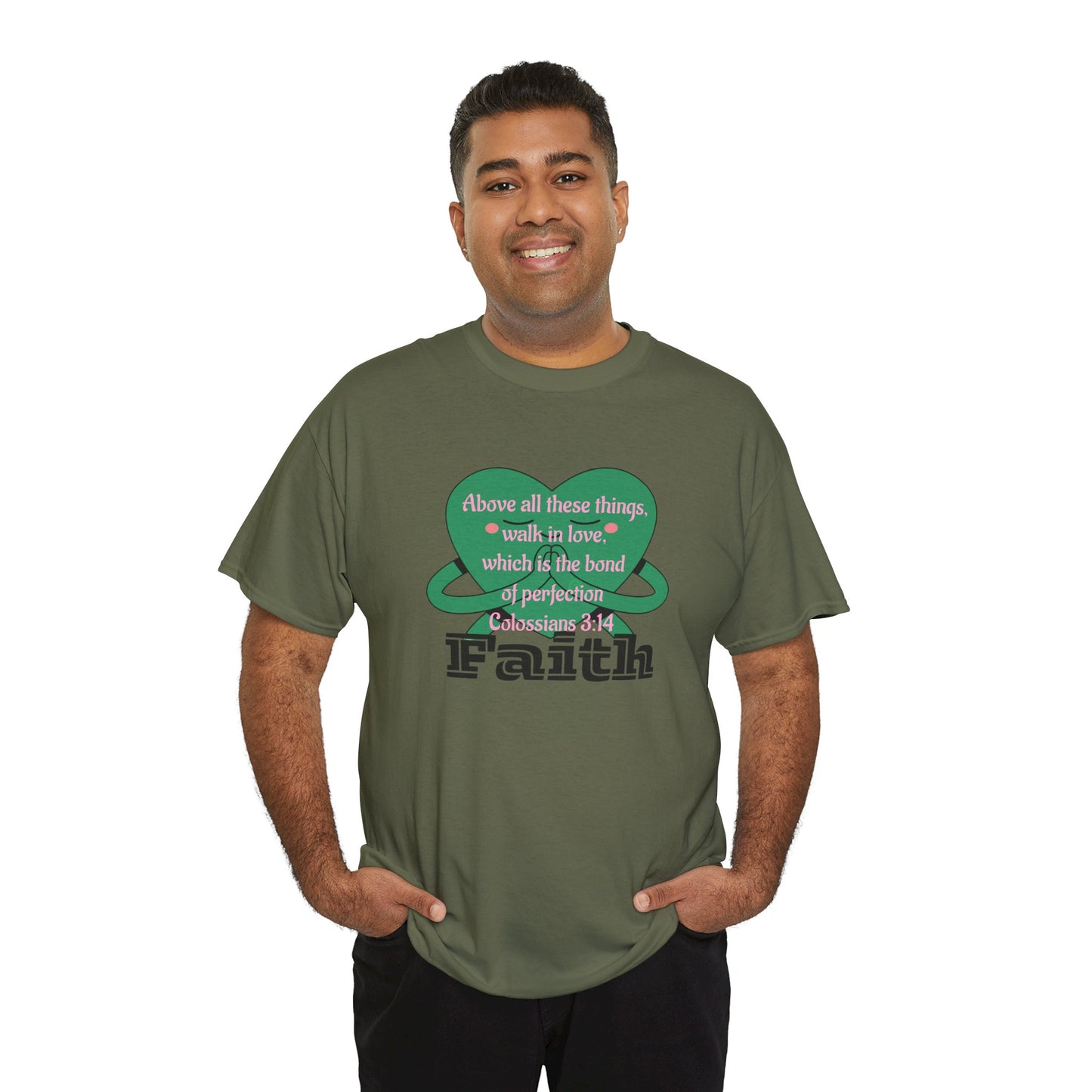 Unisex Heavy Cotton Tee -Faith, Colossians 3:14
