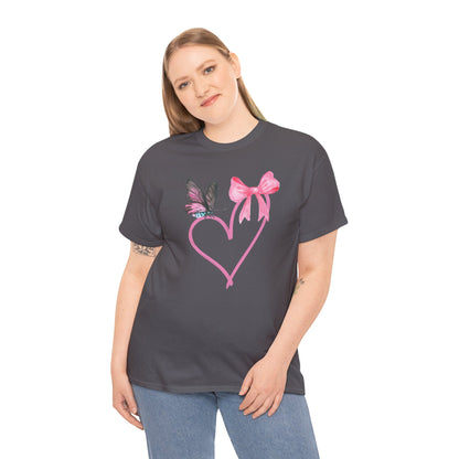 Unisex Heavy Cotton Tee Heart & Butterfly