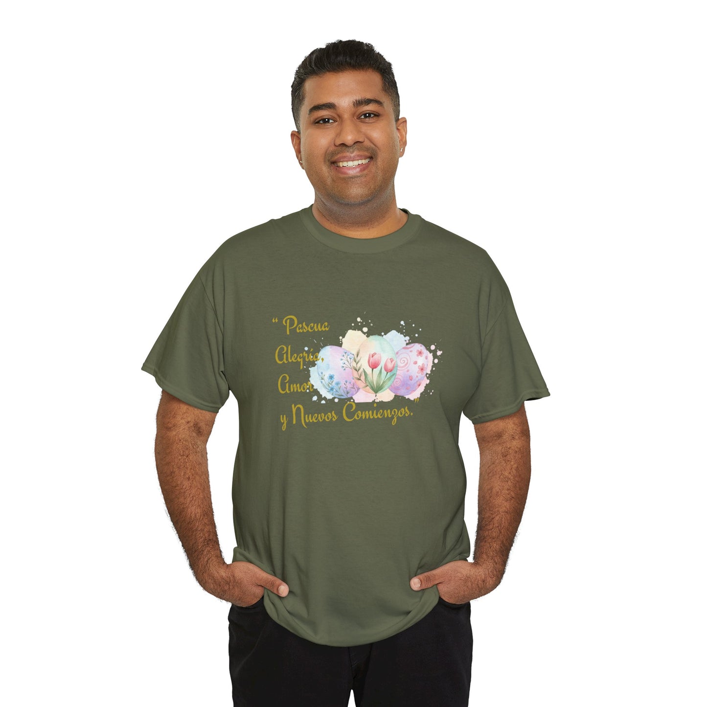 Unisex Heavy Cotton Tee - Easter, Joy, Love, & New Beginnings (Spanish Version)