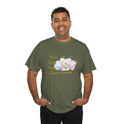 Unisex Heavy Cotton Tee - Easter, Joy, Love, & New Beginnings (Spanish Version)