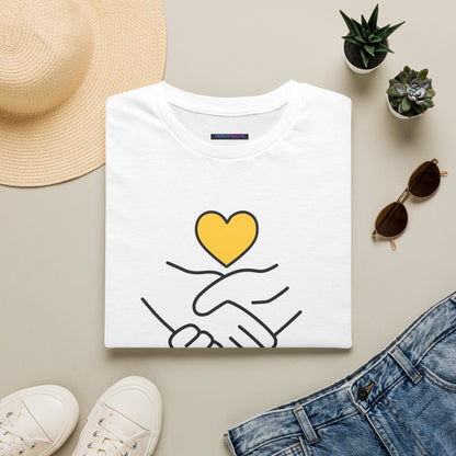 Unisex Softstyle T-Shirt Clasped Hands with Heart