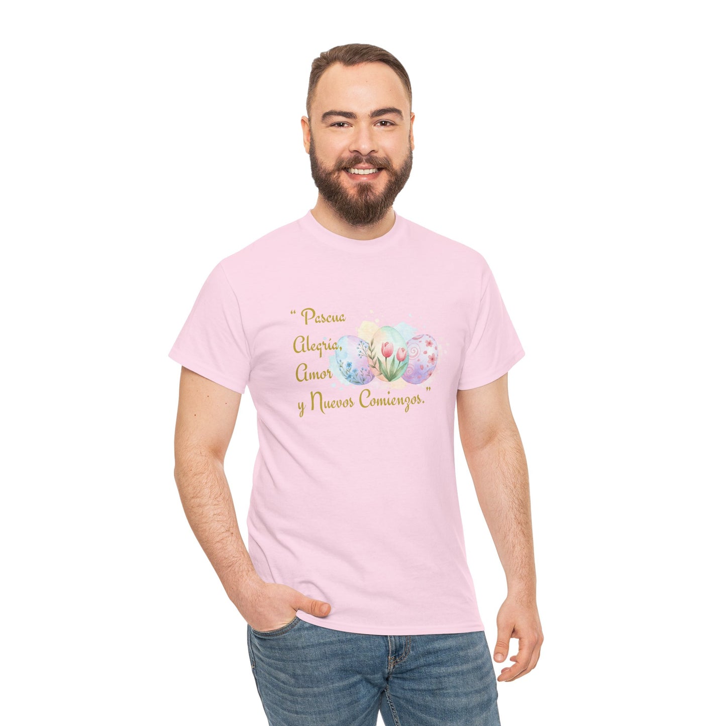 Unisex Heavy Cotton Tee - Easter, Joy, Love, & New Beginnings (Spanish Version)